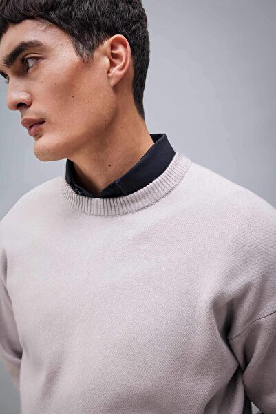 DeFacto Relax Fit Crew Neck Basic Plain Knitwear Sweater A8449Ax23Wn