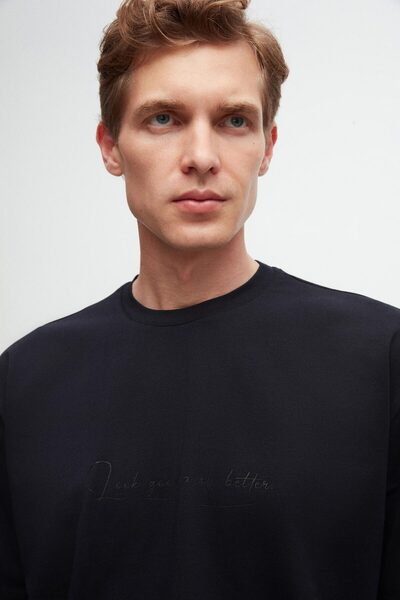 Twn Оверсайз синя футболка з принтом, 100% бавовна