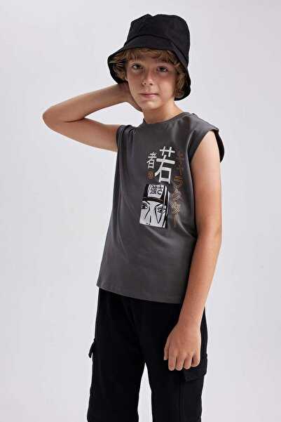 DeFacto Boy's Crew Neck Printed Singlet B1282A823Hs