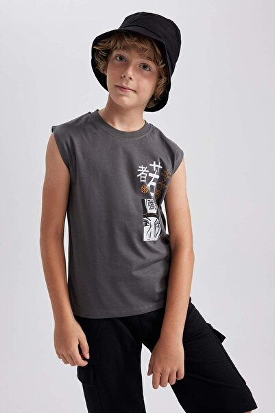 DeFacto Boy's Crew Neck Printed Singlet B1282A823Hs