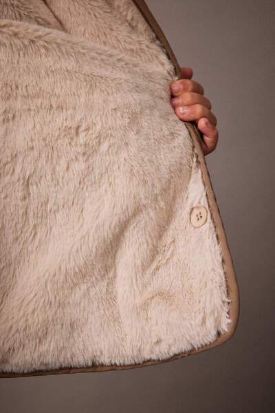 DeFacto Κοριτσίστικο παλτό με επένδυση από τεχνητή γούνα διπλής όψης A0853A823AU