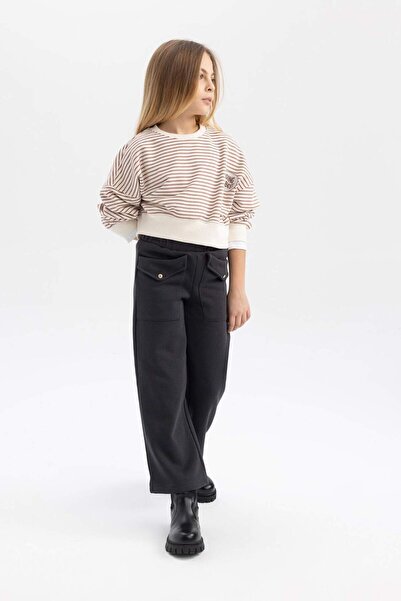 DeFacto Kız Çocuk Wide Leg Eşofman Altı B3412A823WN