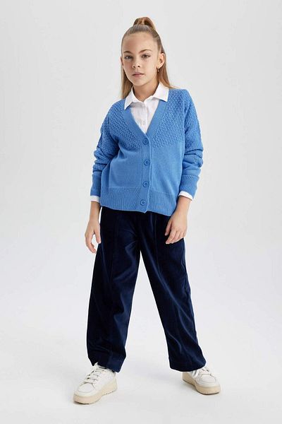 DeFacto Girl's V-Neck Knitwear Cardigan B5891A823Wn