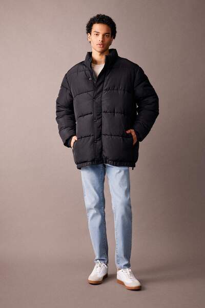 DeFacto Fermuarlı Çıtçıtlı Cepli Dik Yaka Şişme Mont A2519AX23WN