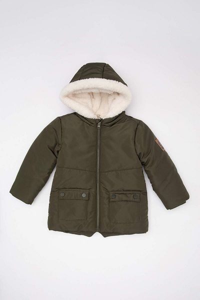 DeFacto Baby Boy Water Repellent Fleece Secret Hooded down Coat A2843A523Cw