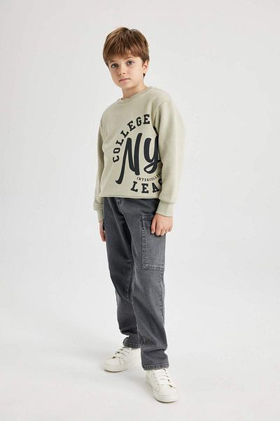 DeFacto Pantaloni de blugi cu picioare drepte Cargo Fit pentru băieți B7042A823WN