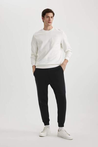 DeFacto Pantaloni de sport de jogging, drepti, groși, cu talie normală, cu șireturi, picioare elastice, cu buzunare A6470AX23AU
