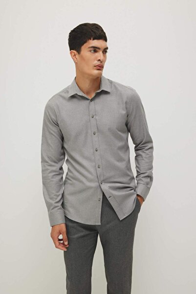 DeFacto Slim Fit Slim Fit Basic Plain Long Sleeve Shirt A7894Ax23Au