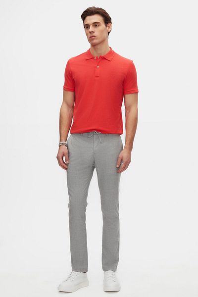D'S Damat Ds Damat Slim Fit Gray Elastic Waist Drawstring Zippered Lycra Comfortable Jogger Pants