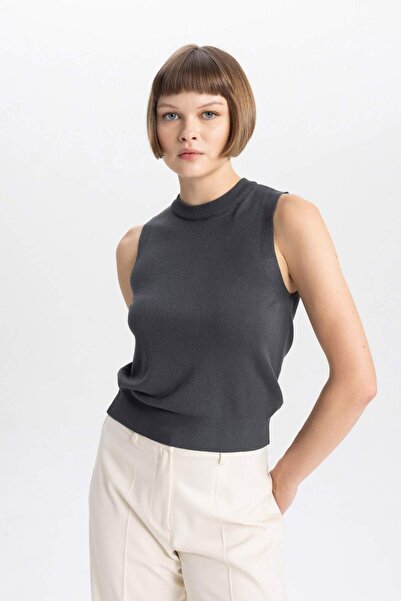 DeFacto Regular Fit Halb-Rollkragen Basic Unifarben Tanktop B1917AX23AU