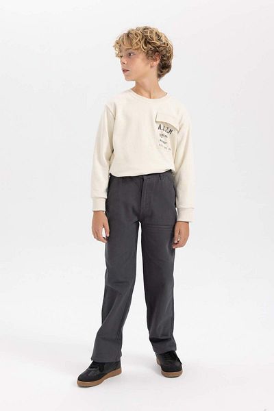 DeFacto Boy's Loose Fit Standard Leg Gabardine Trousers A5728A823Wn