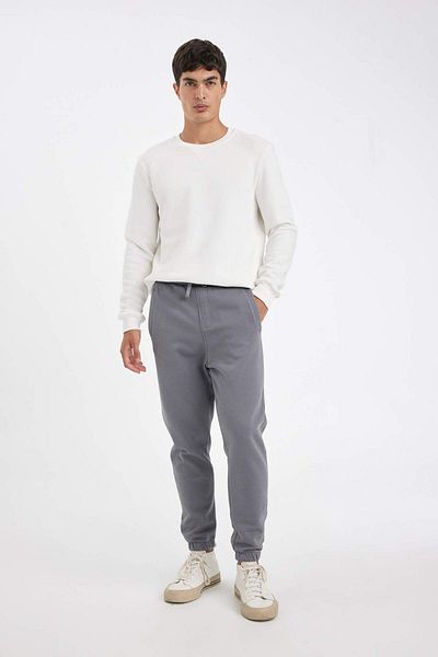 DeFacto Pantaloni de sport Jogger Standard Fit Basic Solid Talie cu șireturi Ciorapi elastici cu buzunare A6468AX23AU