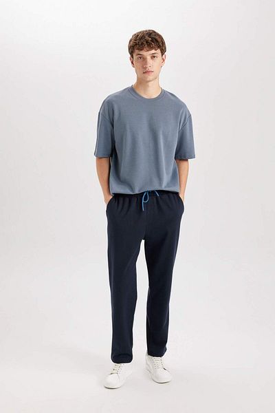 DeFacto Regular Fit Waist Lace-Up Straight Leg Pajama Bottoms with Pockets Y3686Az23Au