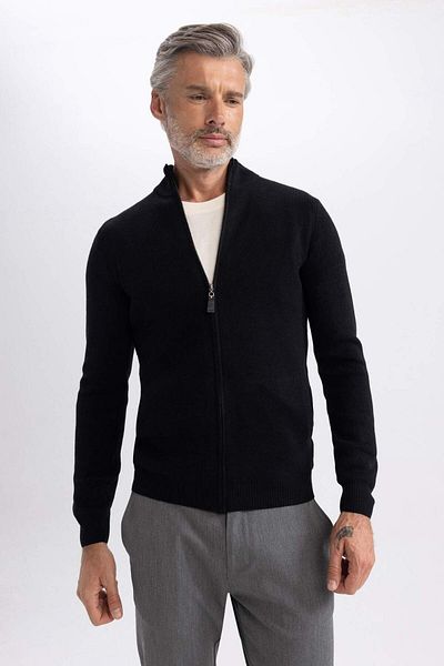 DeFacto Slim Fit Slim Fit Stand Collar Knitwear Cardigan X8904Az23Au