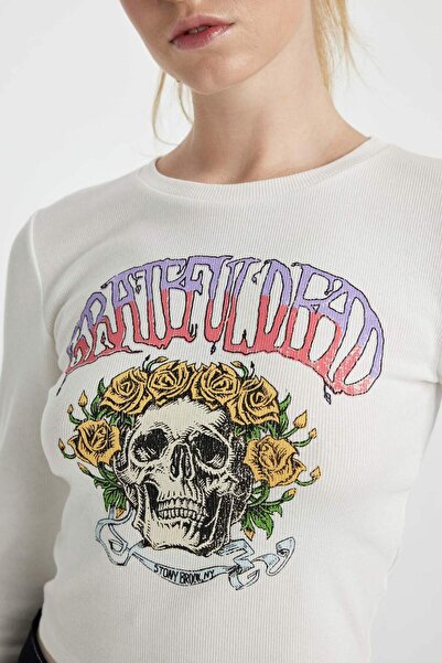 DeFacto Cool Attack on Titan Μακρυμάνικο μπλουζάκι με λαιμόκοψη με ραβδώσεις B3030AX23AU