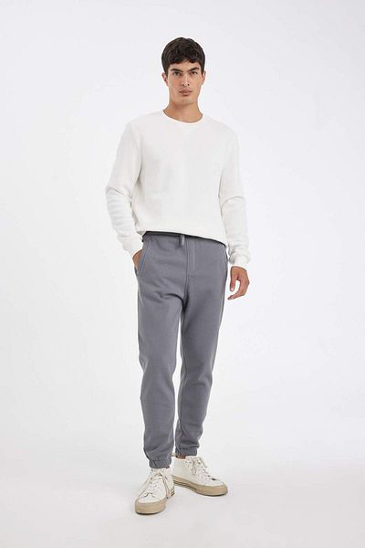 DeFacto Pantaloni de sport Jogger Standard Fit Basic Solid Talie cu șireturi Ciorapi elastici cu buzunare A6468AX23AU