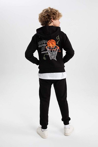 DeFacto Boys' Back Printed Sweatshirt Sweatpants 2-Piece Set V7324A623Wn