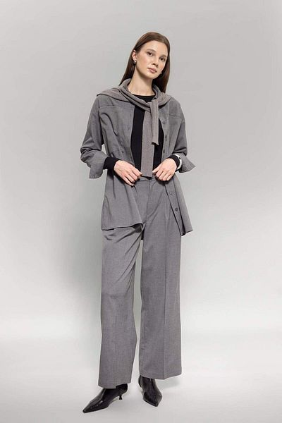 DeFacto Wide Leg Wide Wide Leg Double Pleated Basic Plain Woven Classic Trousers B3586Ax23Wn