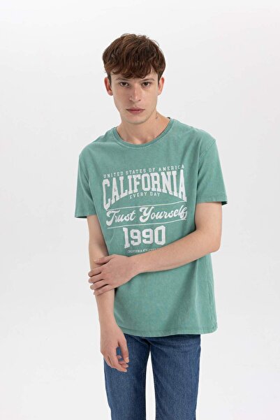 DeFacto Μπλουζάκι με κοντό μανίκι με κανονική εφαρμογή Crew λαιμόκοψη B1122AX23HS