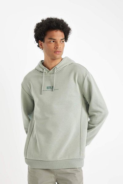 DeFacto Relax Fit Hooded Printed Thick Sweatshirt Y9652Az23Wn
