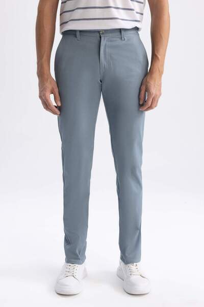 DeFacto Regular Fit Chino Canvas Trousers Gabardine Pocket Straight Leg T1052Az23Sp