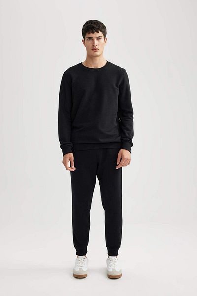 DeFacto Gray Regular Fit Crew Neck Basic Plain Sweatshirt M7851Az23Au