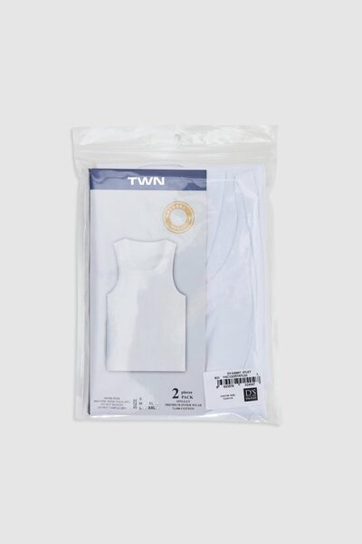 Twn White Standard Fit Breathable Sweat Absorbing 100% Cotton 6-Piece Undershirt