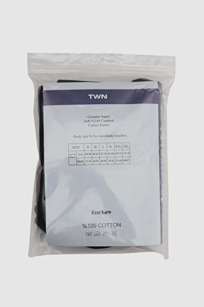 Twn Black Standard Fit Breathable Sweat Absorbing 100% Cotton 6-Piece Undershirt
