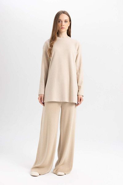 DeFacto Regular Fit Rundhalsausschnitt Strickstoff Langarm T-Shirt Tunika B3552AX23WN