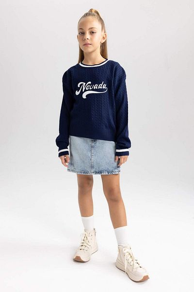 DeFacto Girls' Crew Neck Sweater A2885A823Au