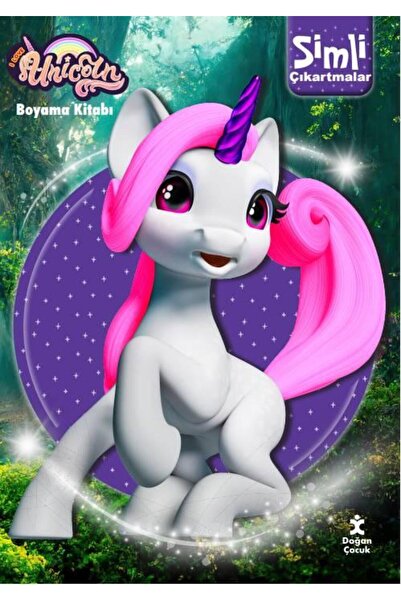Doğan Çocuk Unicorn Simli Çıkartmalı Boyama Kitabı