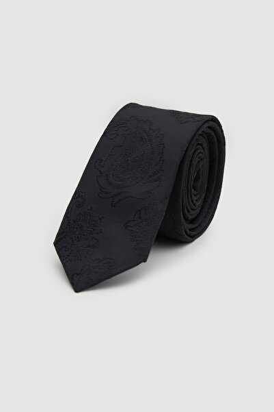 D'S Damat Ds Groom Black Patterned 5.5 cm Tie
