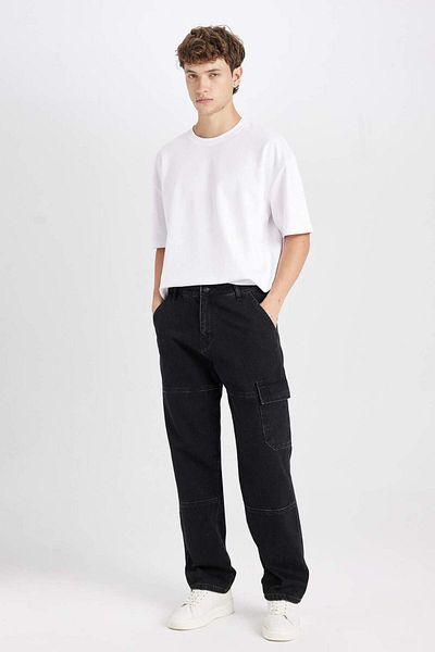 DeFacto Pantaloni de jeans cu picioare largi, cu talie normală, cu picioare largi B4638AX23WN