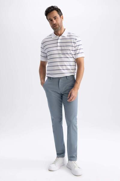 DeFacto Regular Fit Chino Canvas Trousers Gabardine Pocket Straight Leg T1052Az23Sp