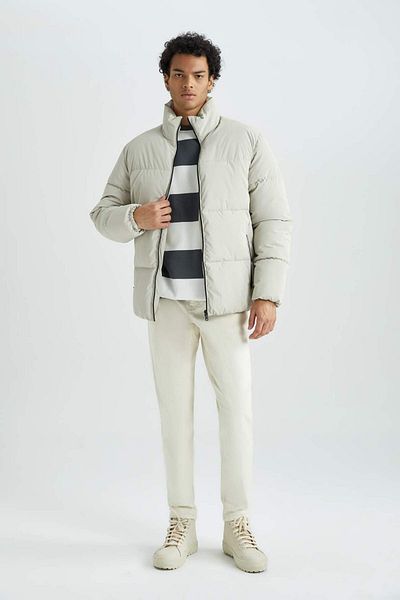 DeFacto Slim Fit Puffer Coat Slim Fit Stand Collar Lined Zipper Double Pockets U4213Az23Au