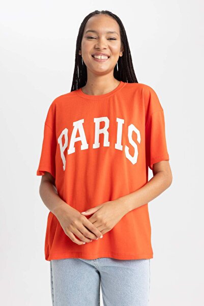 DeFacto Oversize Wide Fit Crew Neck Short Sleeve T-Shirt B0661Axns