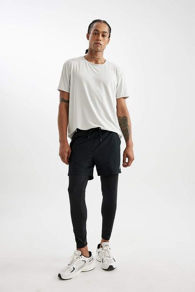 DeFacto DeFactoFit Pantaloni scurți sport cu țesut sport, slim fit, cu șireturi, cu buzunare A9124AX23AU