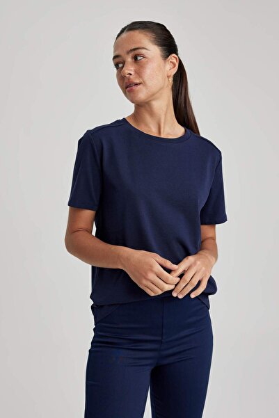 DeFacto Регулярний крій, велосипедний комір, короткі рукави, 100% бавовна, футболка A9428AX23AU