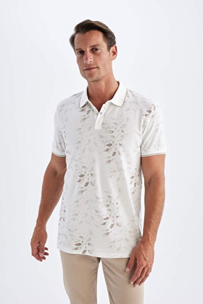 DeFacto Slim Fit Dar Kesim Polo Yaka Baskılı Kısa Kollu Tişört B0600AX23HS