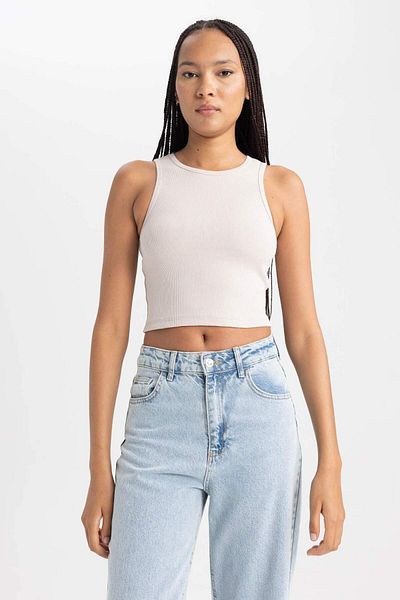 DeFacto Fitted Halter Neck Tank Top B0658Axns