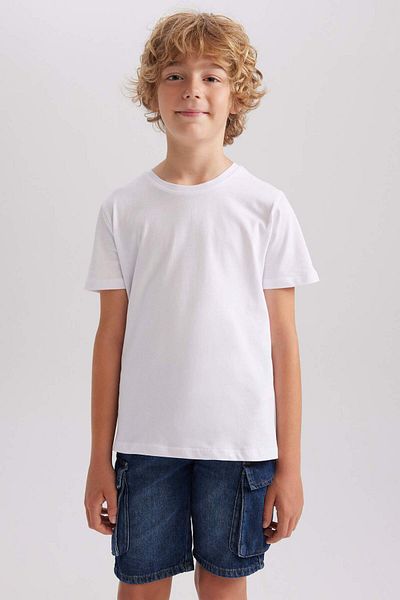 DeFacto Boy's Crew Neck Basic Plain Short Sleeve T-Shirt B0667A8Ns