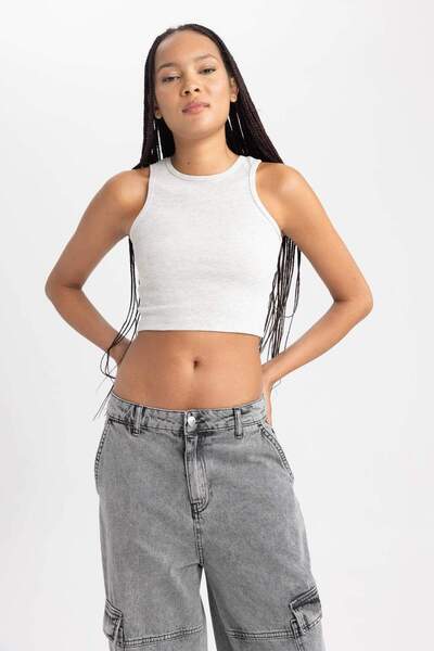 DeFacto Fitted Halter Yaka Atlet B0658AXNS