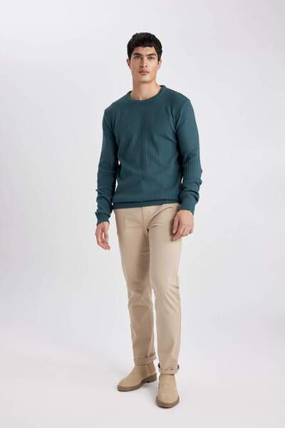 DeFacto Regular Fit Fermuar Cepli Düz Paça Gabardin Chino Kanvas Pantolon B2088ax23au