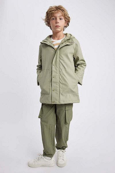 DeFacto Boy's Water Repellent Hooded Raincoat A2526A823Au