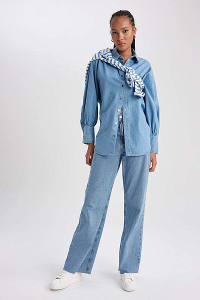 DeFacto Cămașă de jeans cu mânecă lungă Fashion Fit B2391AX23HS