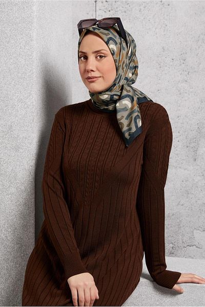 Alvina Alvina Patterned Scarf 8504 - Slimmed and Cut Detail