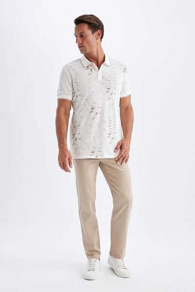 DeFacto Slim Fit Slim Fit Polo Neck Printed Short Sleeve T-Shirt B0600Ax23Hs