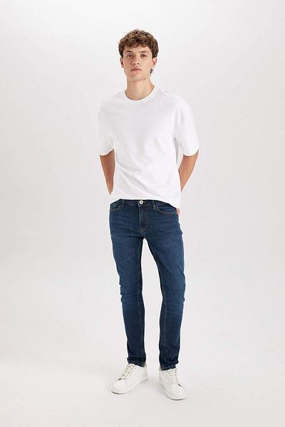 DeFacto Carlo Skinny Fit Extra Slim Fit Talie normală Pantaloni de jeans cu picioare extra înguste B2068AX23AU