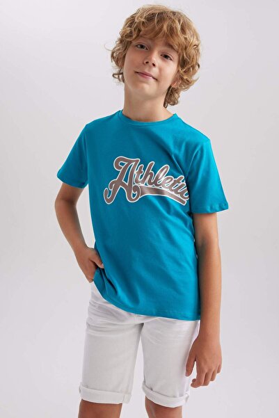 DeFacto Chlapecké tričko s krátkým rukávem s potiskem Crew Neck B0670A8NS