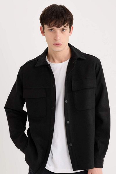 DeFacto Jachetă cămașă cu mânecă lungă Relax Fit Lumberjack Basic cu buzunare simple A6876AX23AU